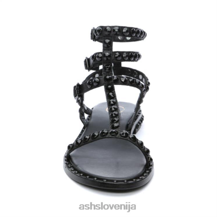 play bis tonski ravni sandali z jeklenkami ženske Črna sandaliASH X28LH57