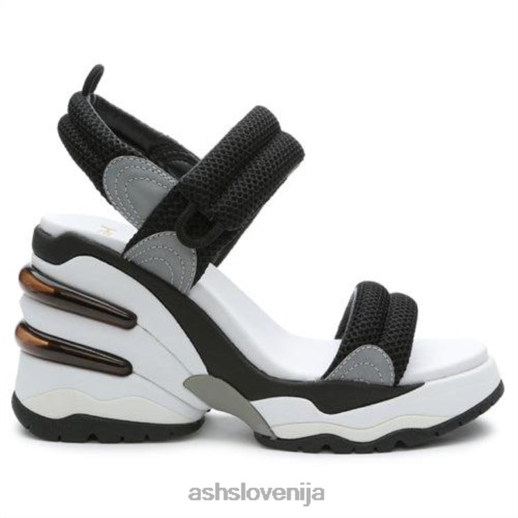 cosmos sandal na klin s platformo ženske črna/srebrna sandaliASH X28LH35